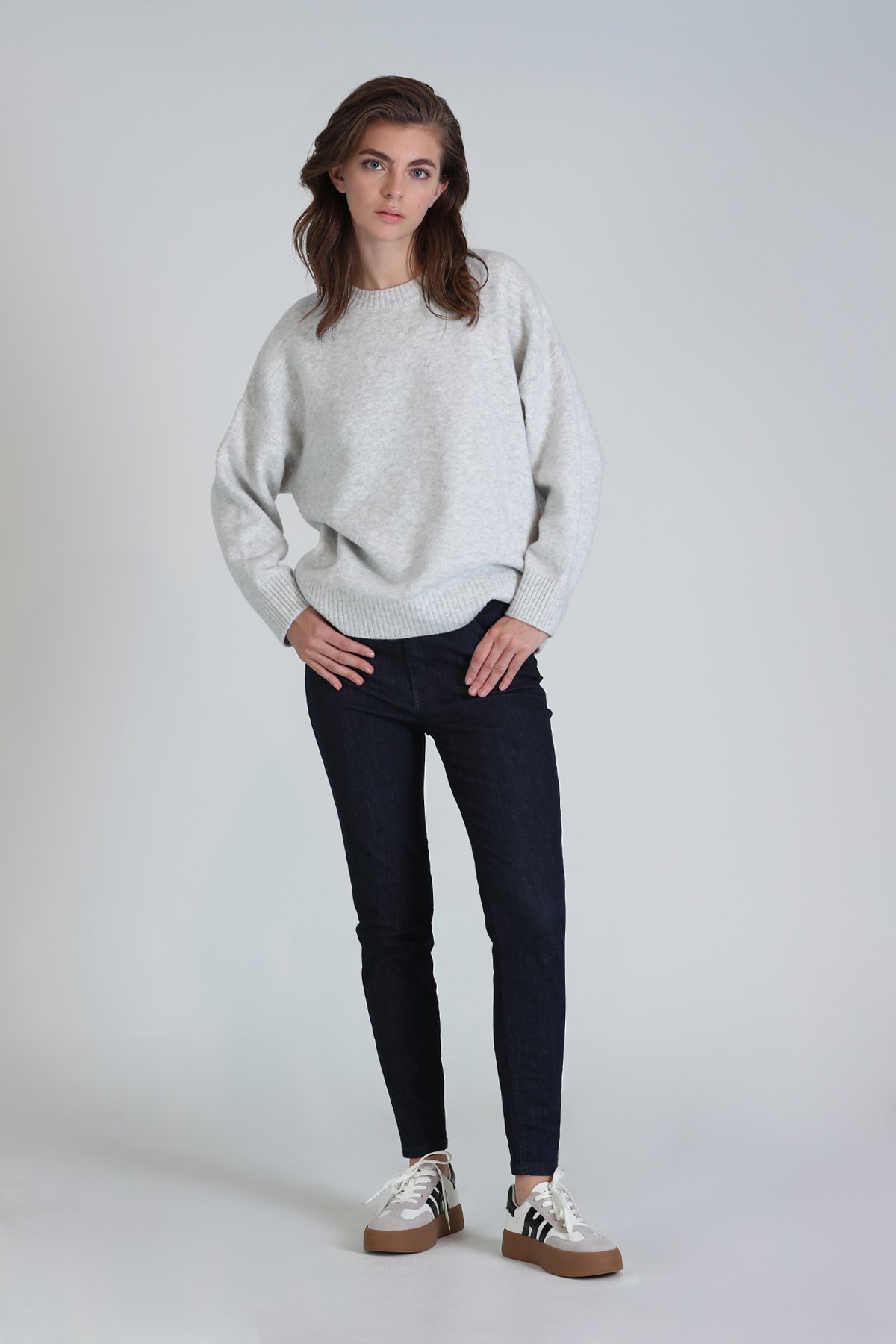 Male Women's Denim Skinny Fit Navy Blue - LUFIAN
