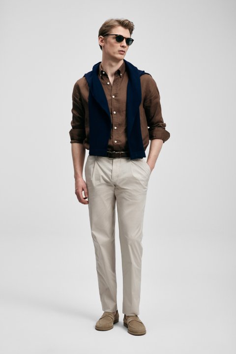 Malrıc Smart Erkek Chino Pantolon Slim Fit Bej - LUFIAN