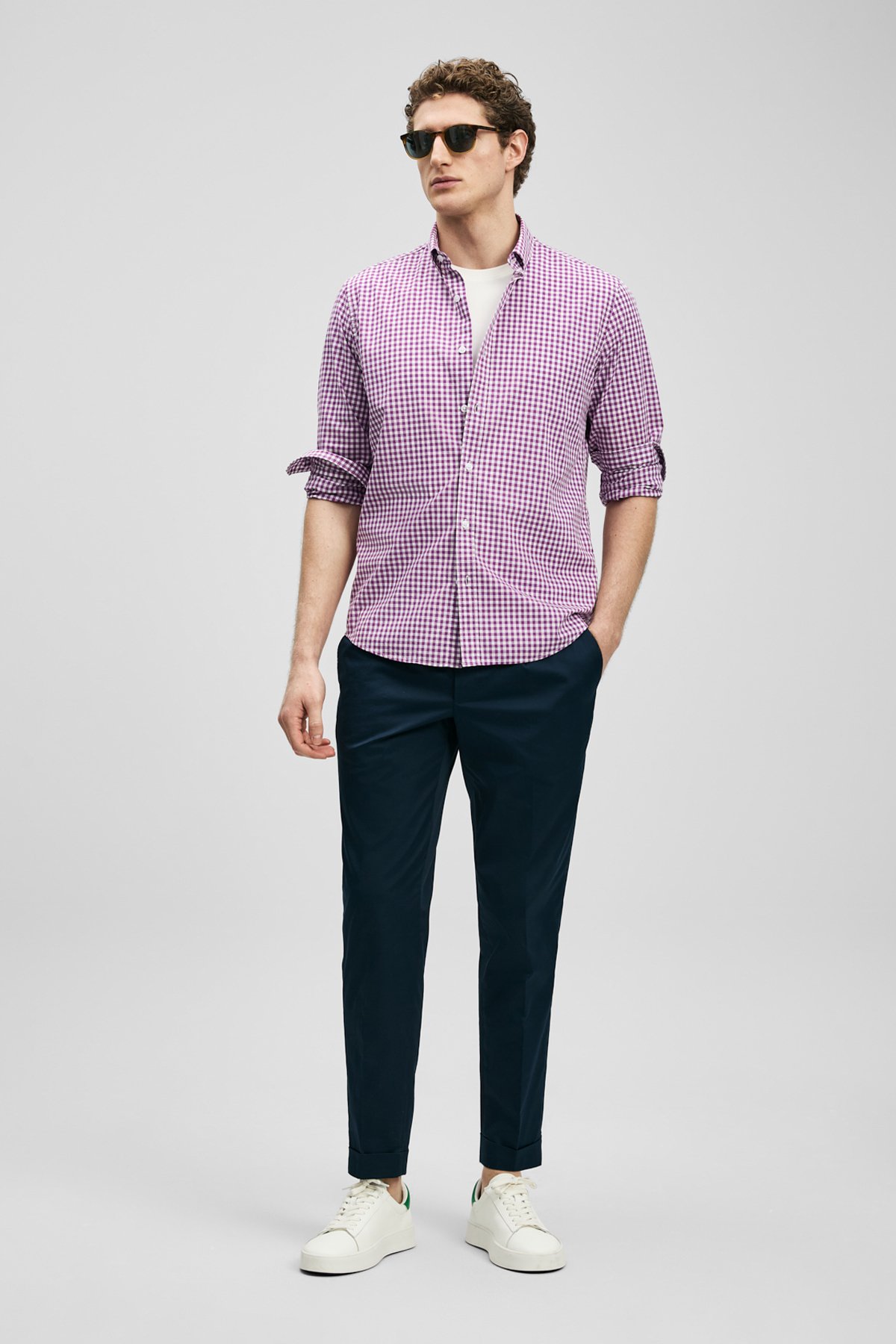 Marco Erkek Basic Gömlek Regular Fit Mor - Lufian (1)