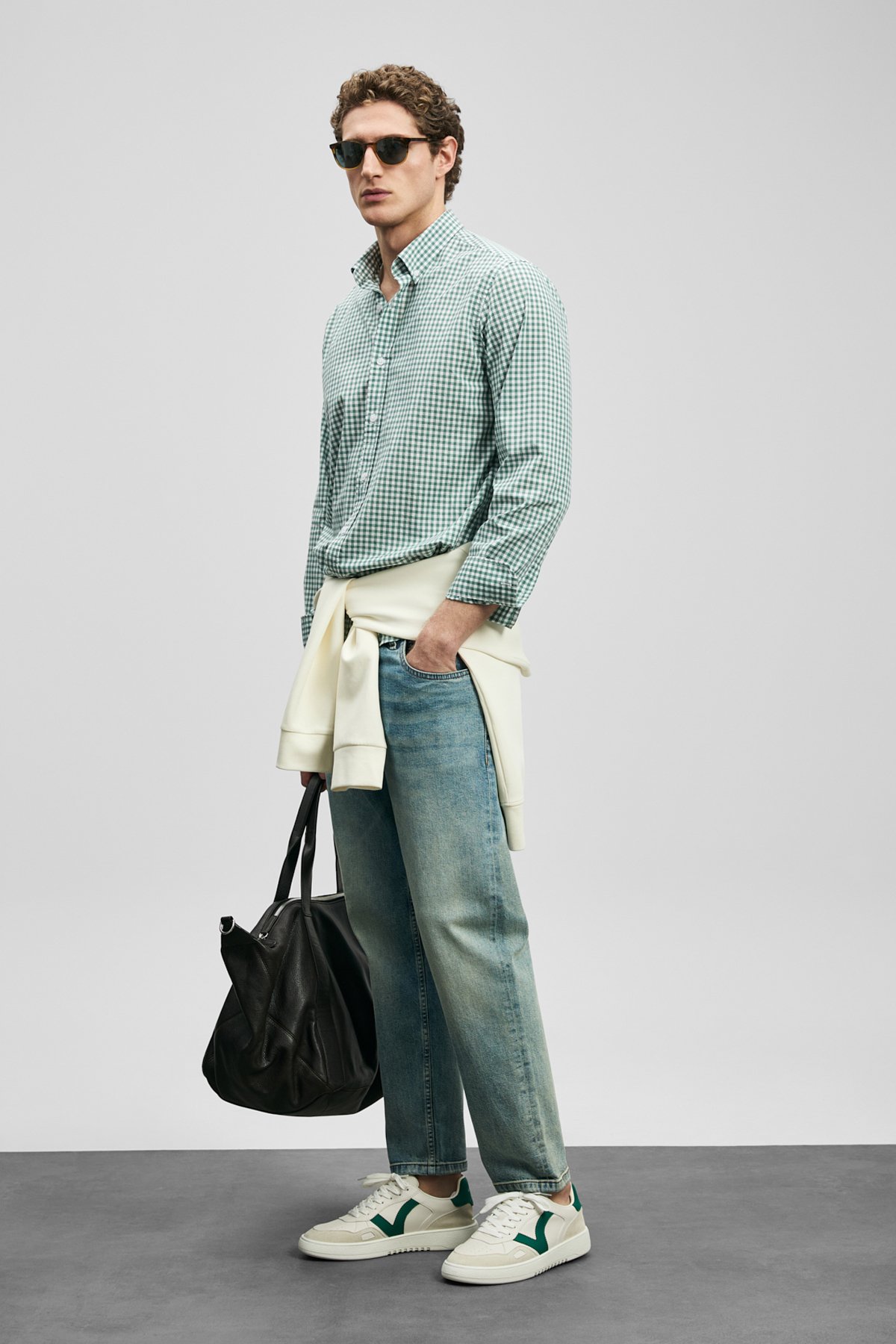 Men Basic Shirt Regular Fıt Green - Lufian (1)