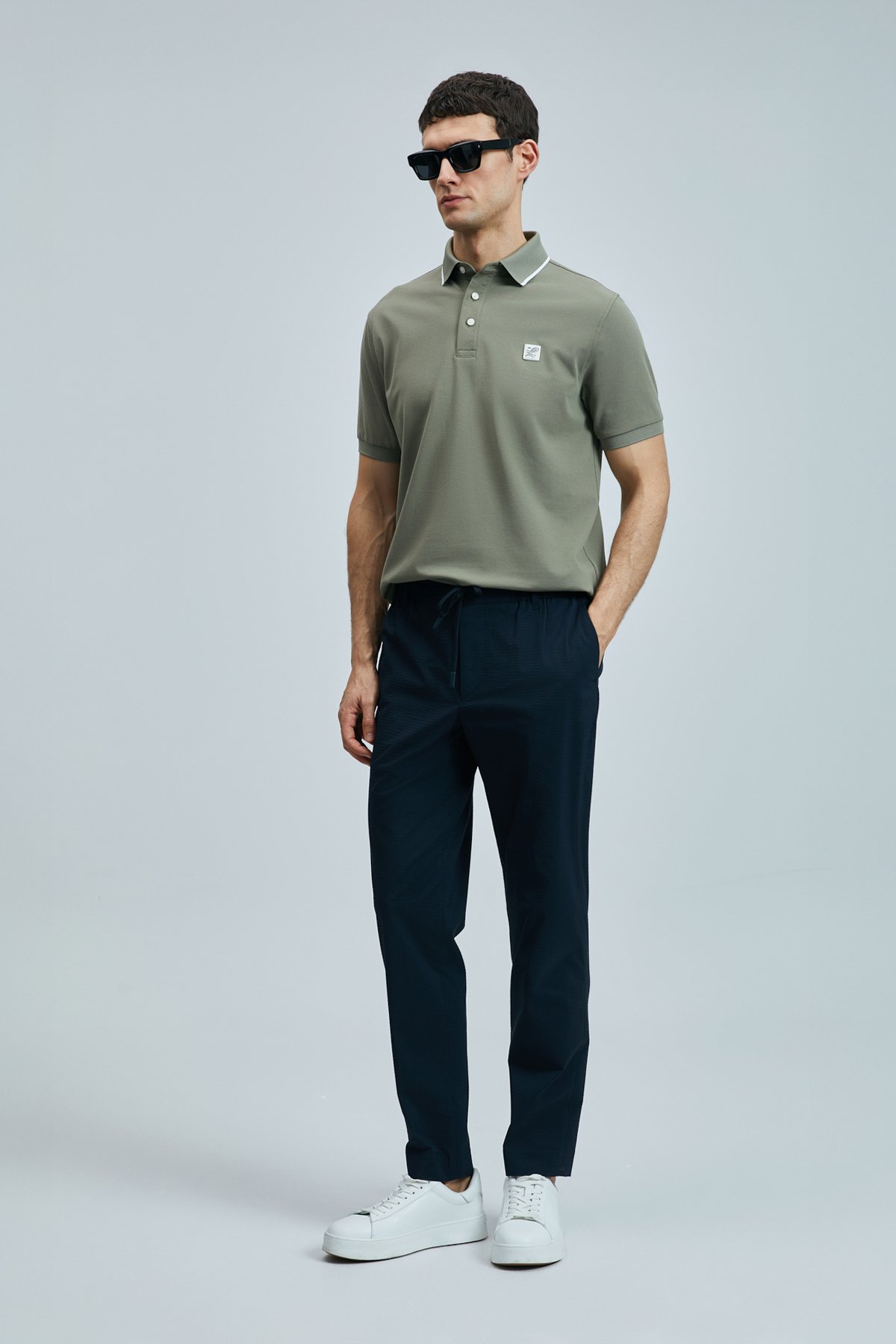 Marco Smart Mens Chino Pants Slım Fıt Navy - Lufian (1)