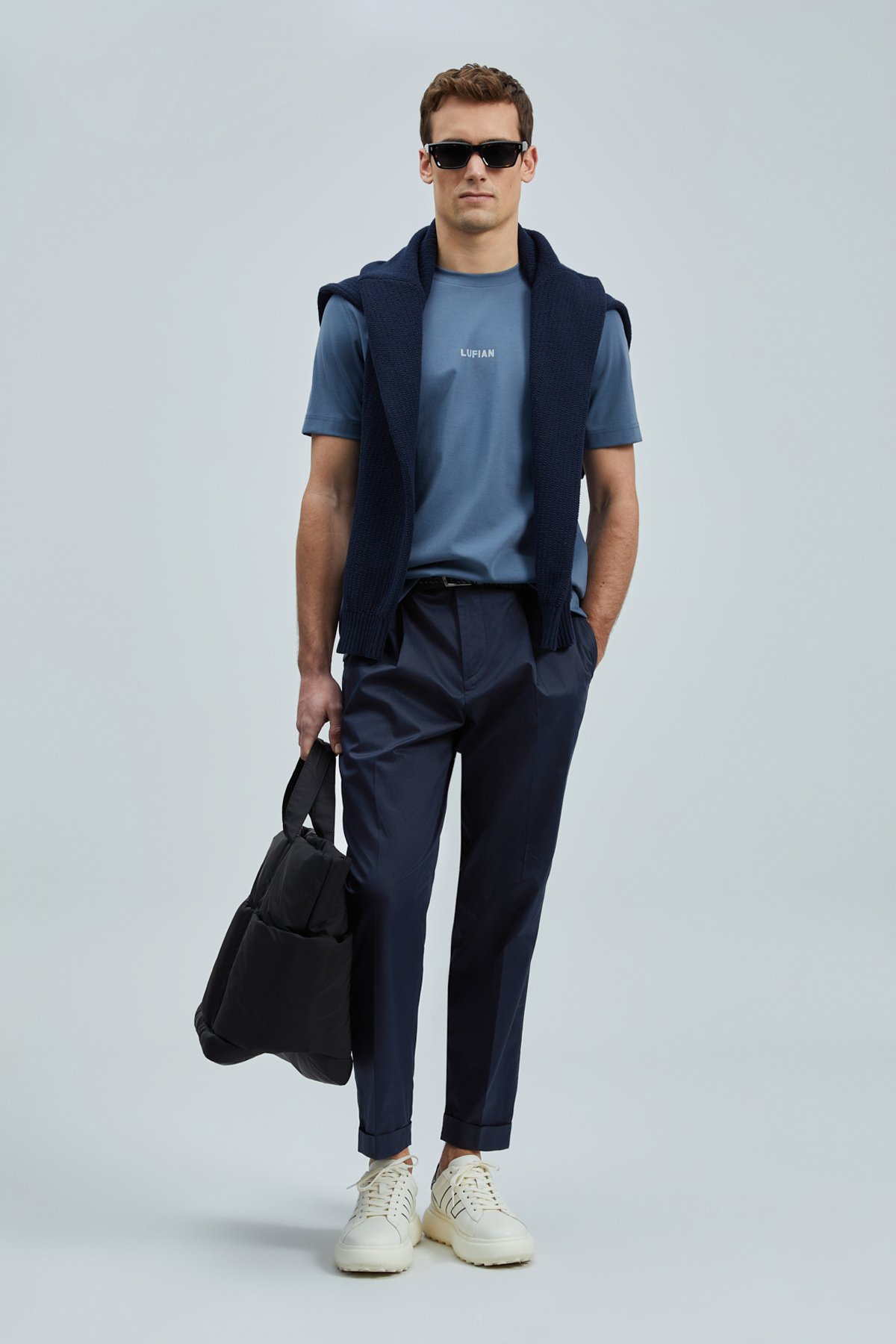 Marcus Modern Grafik T- Shirt Koyu Mavi - Lufian (1)