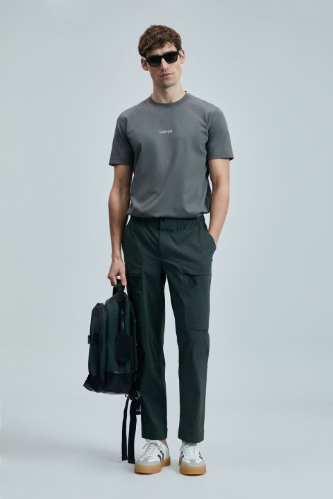 Marcus Modern Grafik T- Shirt Koyu Yeşil - Lufian