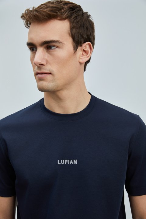 Marcus Modern Grafik Tişört Lacivert - LUFIAN