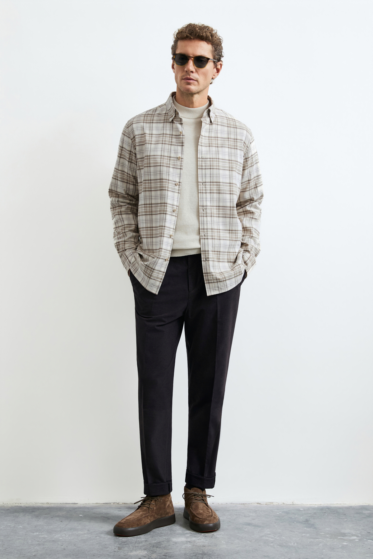 Danıel Men Basic Shirt Regular Fıt Ecru - LUFIAN