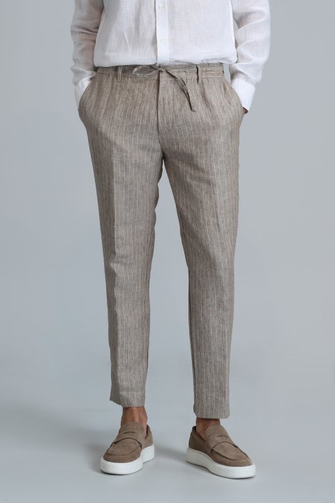 Marıo Smart Mens Chino Pants Tailored Fit Beıge - Lufian (1)