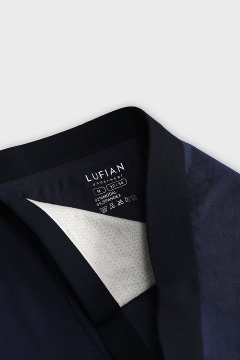 Mark 3 Pcs Men's Modal Seamless Boxer Navy Blue - LUFIAN (1)