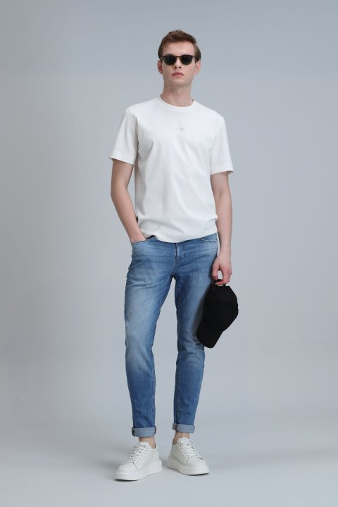 Mark Smart Jean Erkek Pantolon Slim Fit Mavi - Lufian