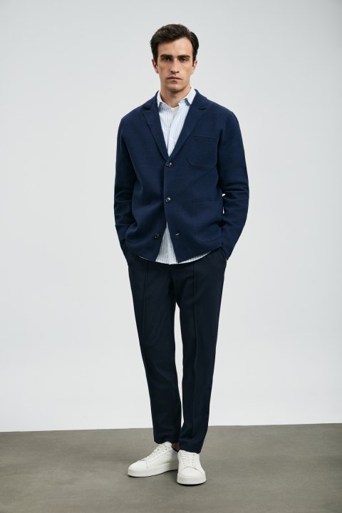 Mars Men's Cardigan Navy Blue - Lufian (1)