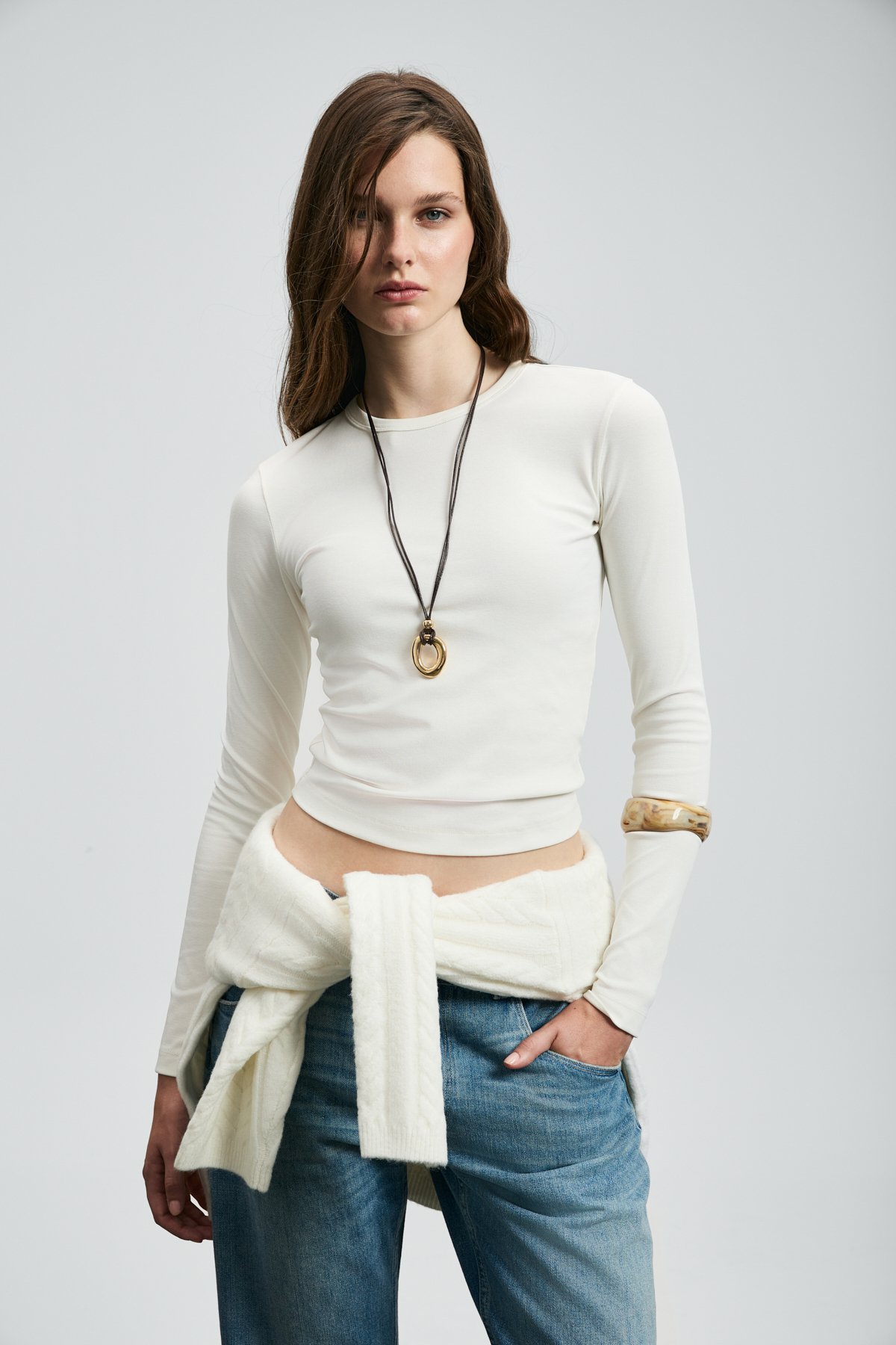 Marta Kadın T- Shırt Ekru - Lufian