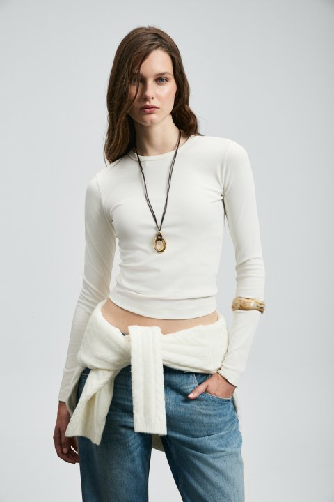 Marta Kadın T- Shırt Ekru - Lufian