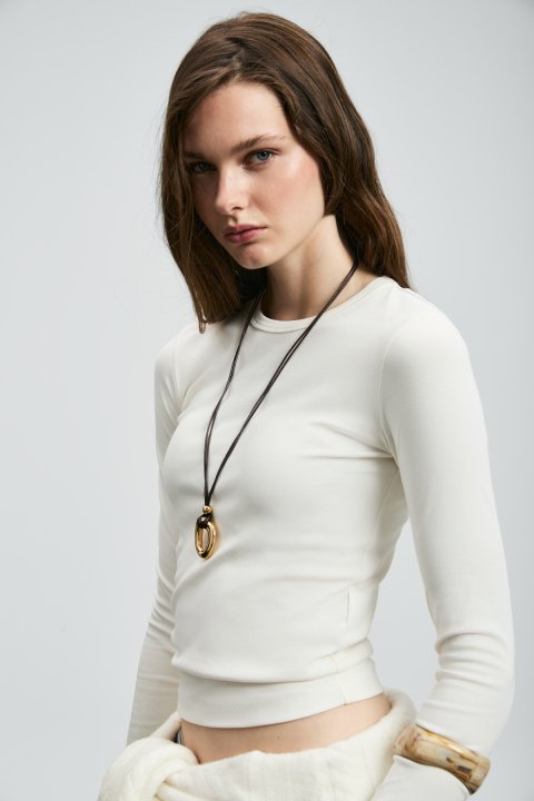 Marta Women's T-Shirt Ecru - LUFIAN (1)