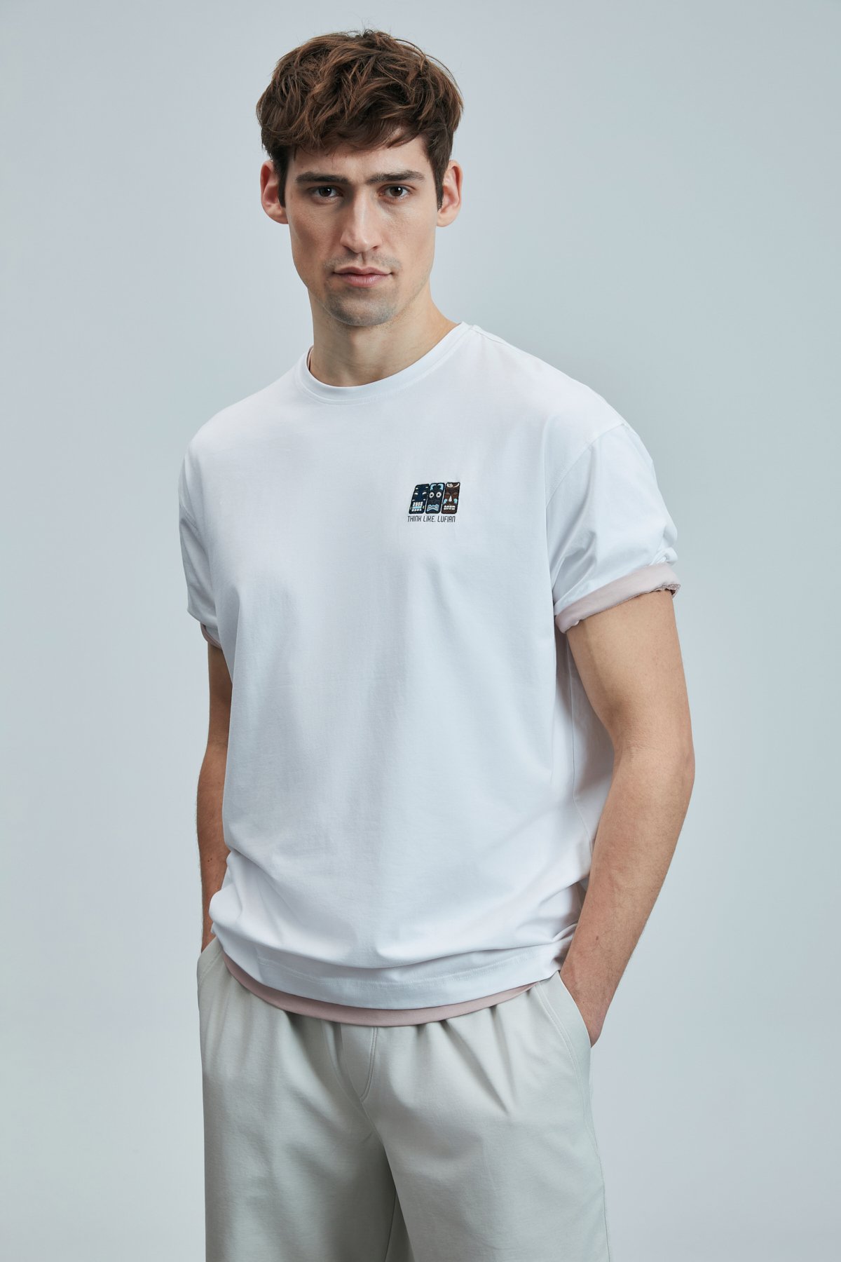 Mask Modern Grafik T- Shirt Beyaz - Lufian (1)