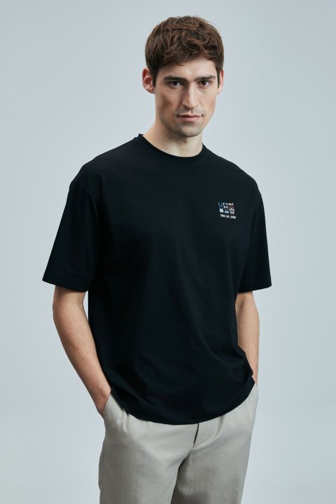 Mask Modern Grafik T- Shirt Siyah - Lufian (1)