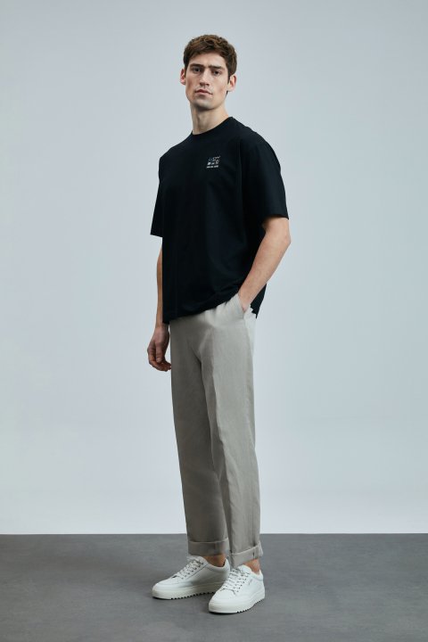 Mask Modern Grafik T- Shirt Siyah - Lufian