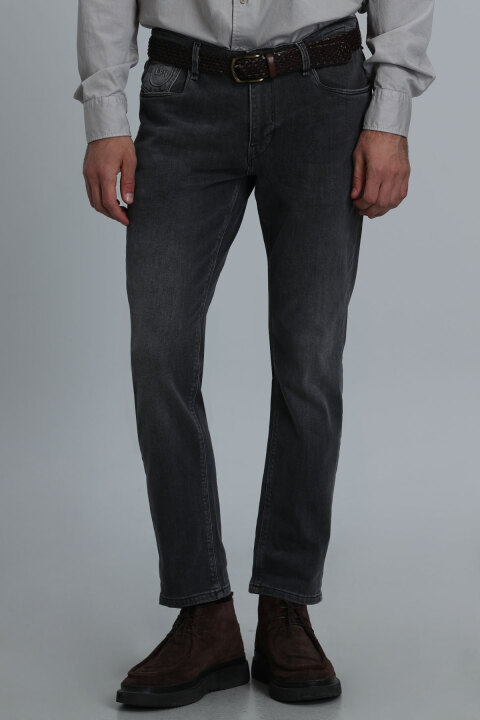 Mason Smart Jean Erkek Pantolon Regular Fit Koyu Gri - Lufian (1)