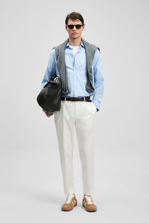 Smart Mens Chino Pants Slım Fıt Whıte - LUFIAN