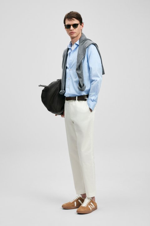Mathias Smart Erkek Chino Pantolon Slim Fit Beyaz - LUFIAN