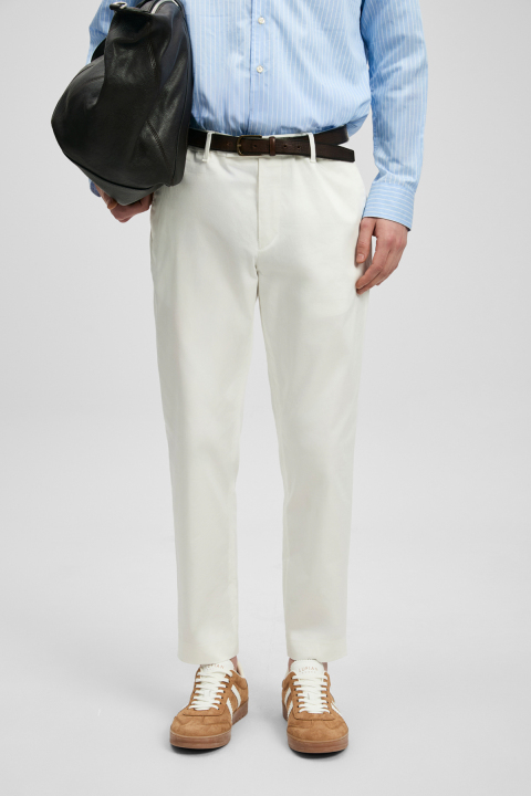 Smart Mens Chino Pants Slım Fıt Whıte - LUFIAN (1)