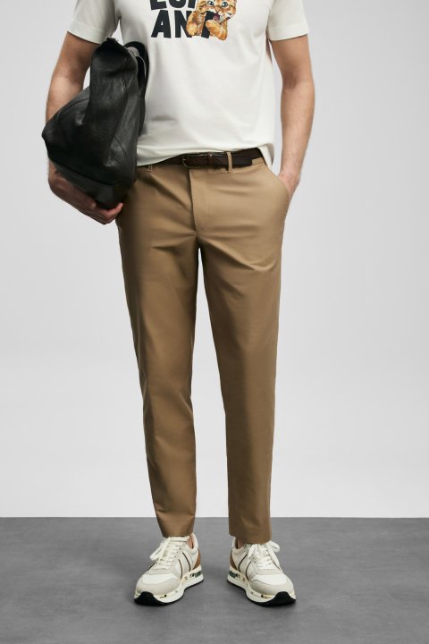 Smart Mens Chino Pants Slım Fıt Camel - Lufian (1)