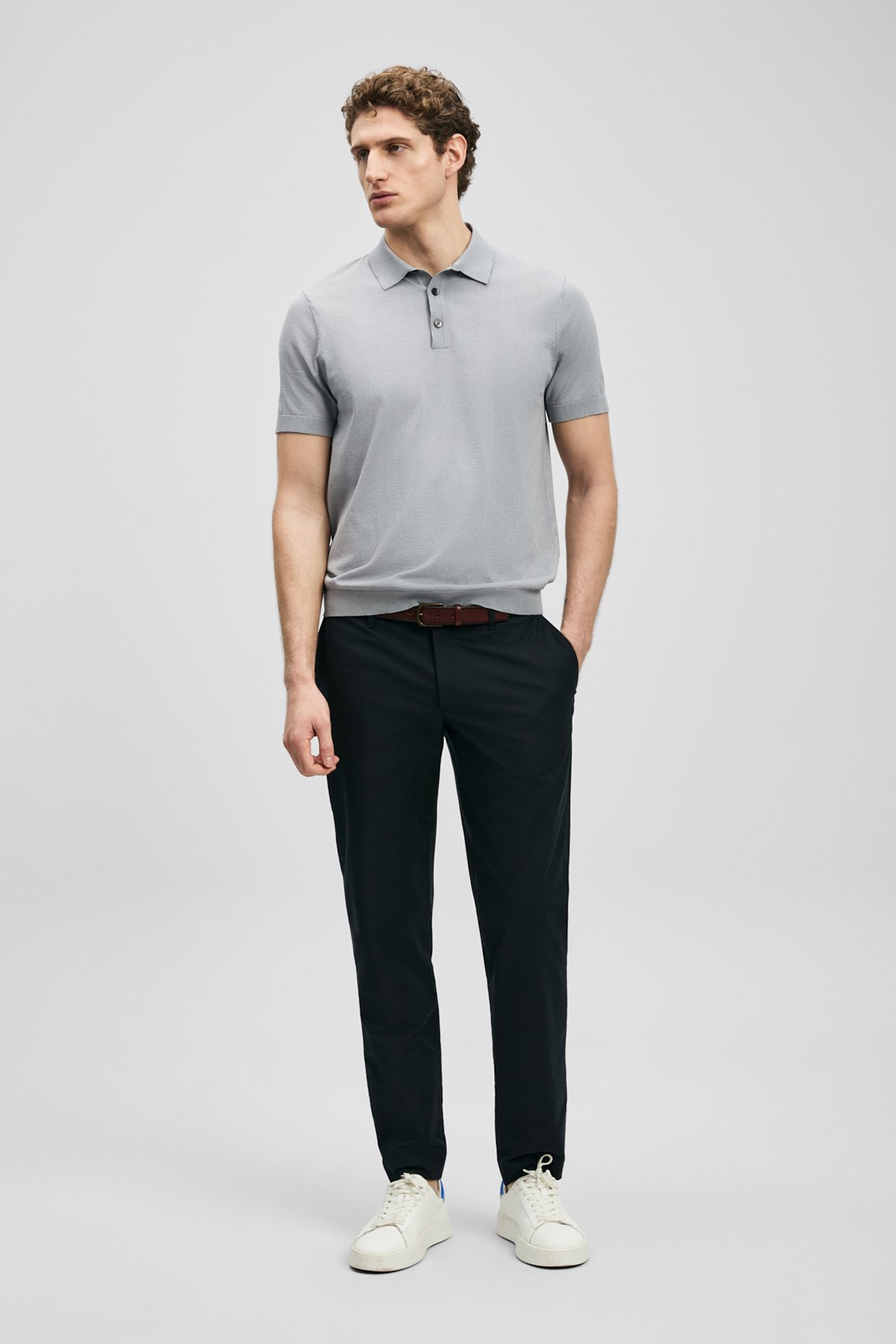 Smart Mens Chino Pants Slım Fıt Navy - Lufian
