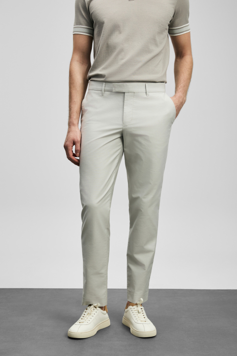 Smart Mens Chino Pants Slım Fıt Stone - LUFIAN (1)