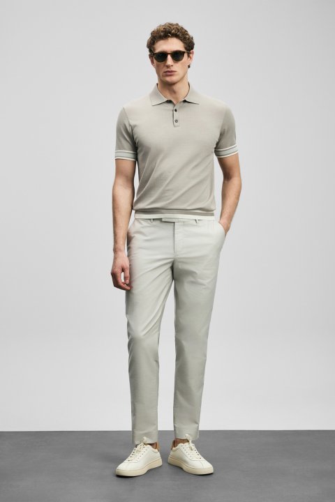 Mathias Smart Erkek Chino Pantolon Slim Fit Taş - LUFIAN