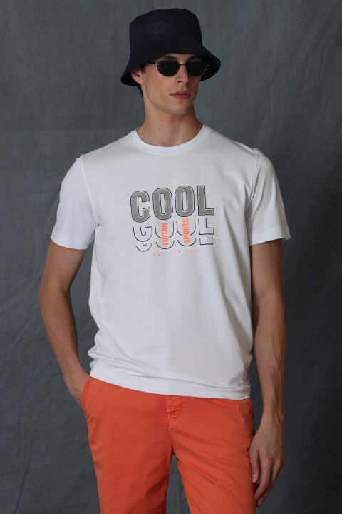 Maya Modern Grafik T- Shirt Beyaz - Lufian
