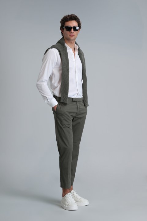 Mega Erkek Basic Gömlek Comfort Fit Beyaz - Lufian (1)