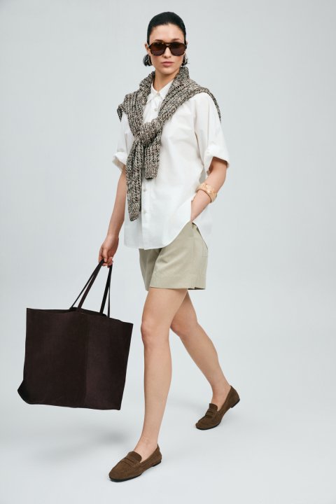 Megan Kadın Şort Bej - Lufian