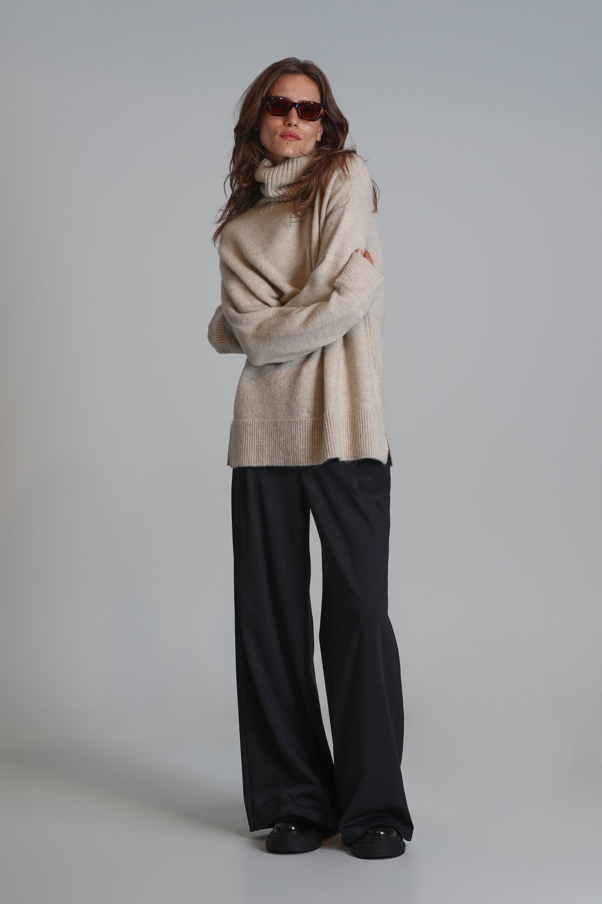 Melbourne Kadın Kazak Bej - Lufian (1)