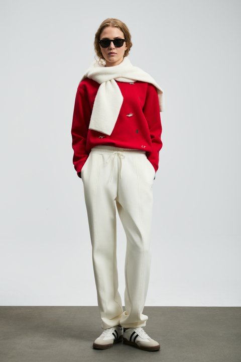 Merry Women's Knitted Sweatshirt Red - Lufian (1)