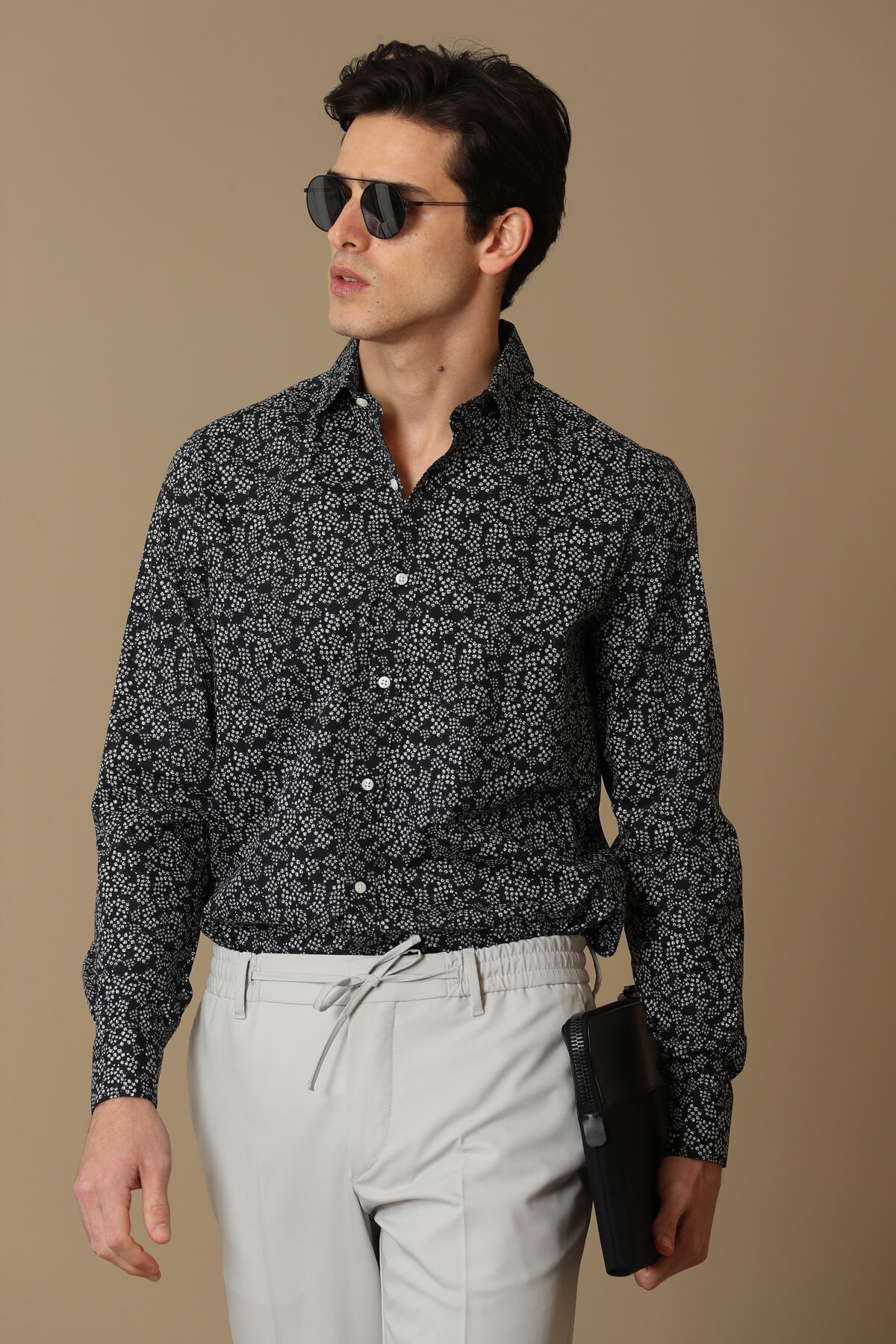 Merton Erkek Smart Gömlek Comfort Slim Fit Siyah