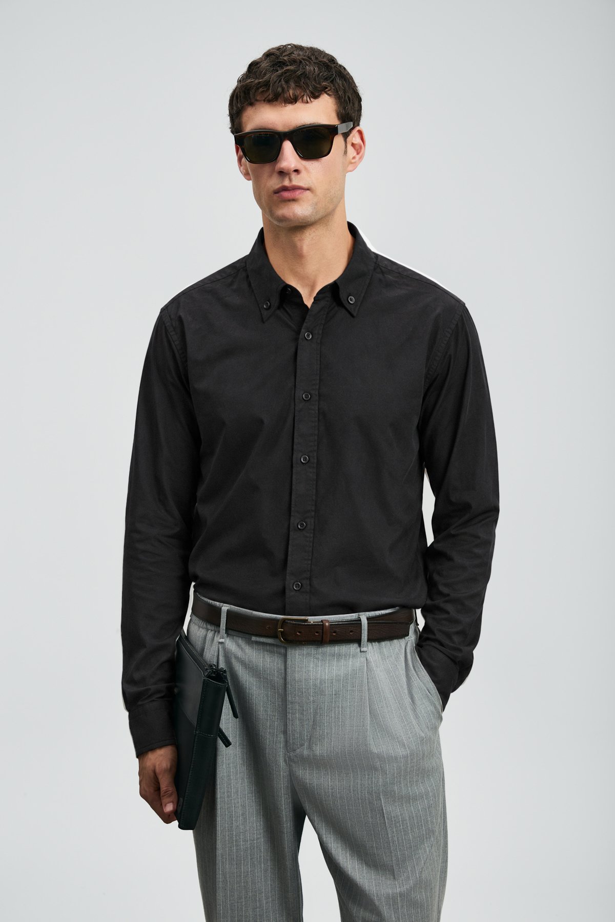 Danıel Men Basic Shirt Regular Fıt Black - LUFIAN