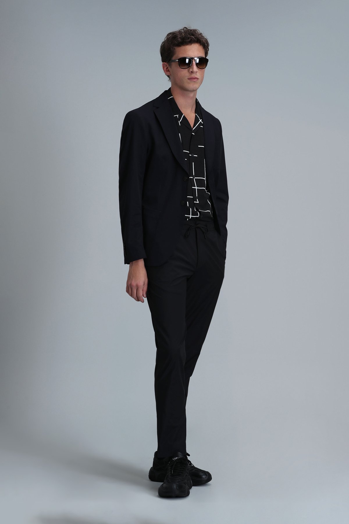 Mex Spor Erkek Blazer Ceket Slim Fit Siyah - Lufian (1)