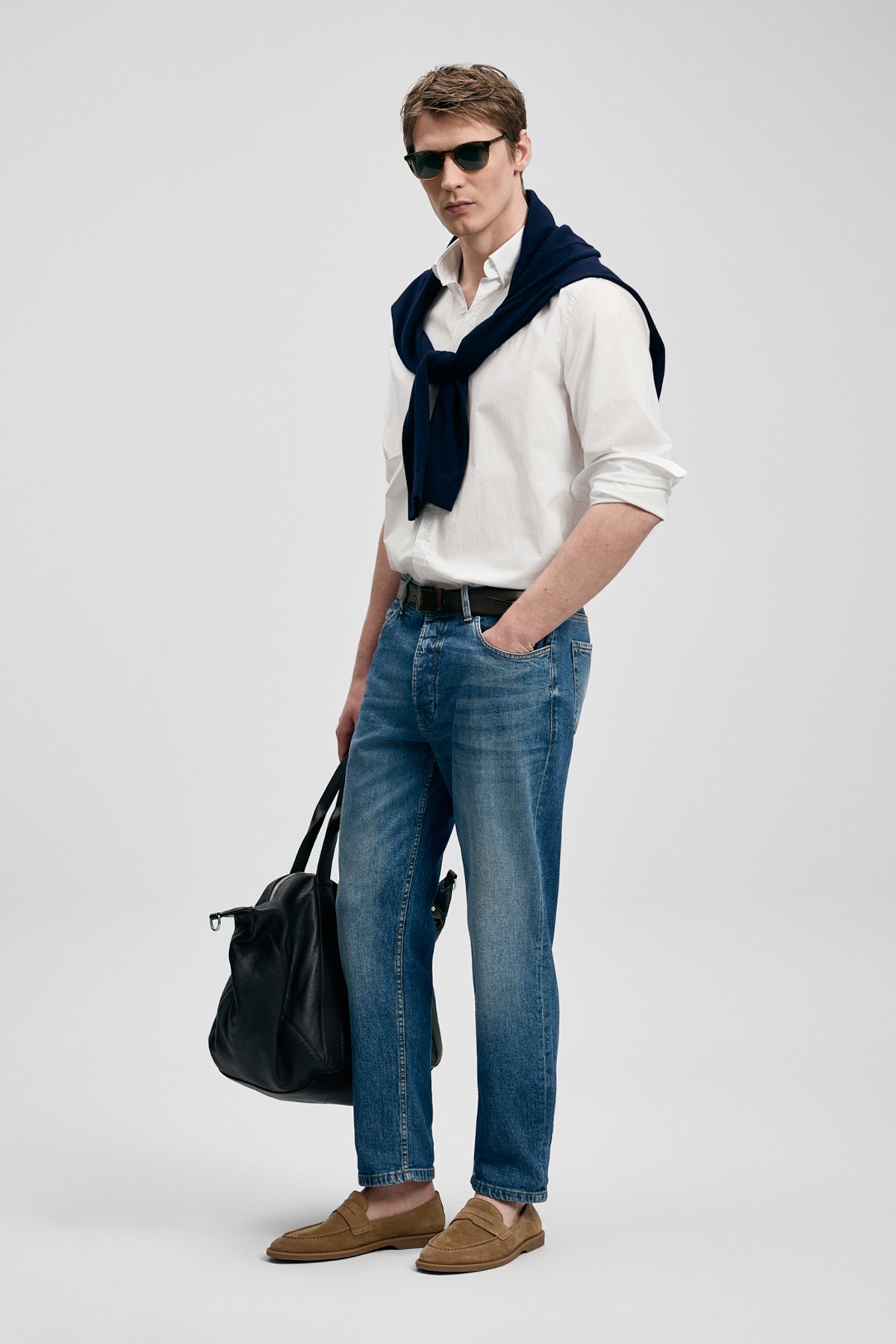Men Basic Shirt Regular Fıt Whıte - LUFIAN