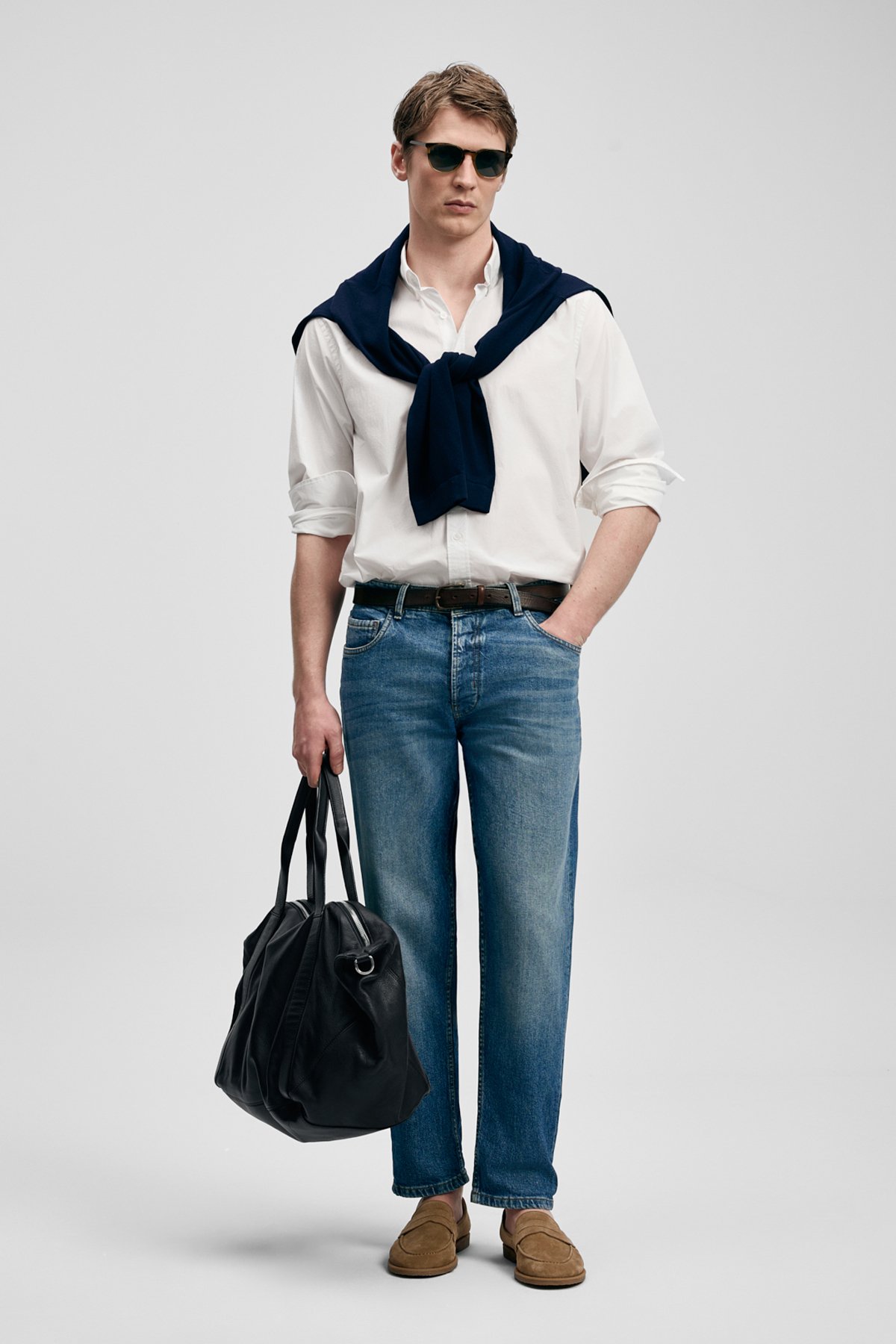 Men Basic Shirt Regular Fıt Whıte - LUFIAN