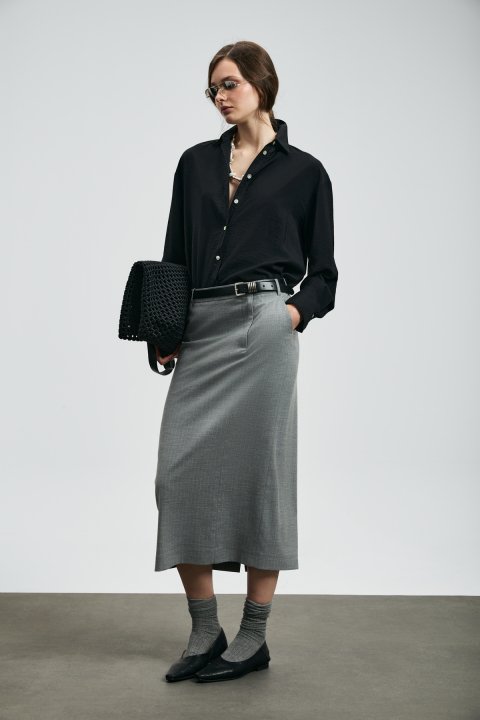 Mıla Kadın İpekli Gömlek Siyah - Lufian (1)