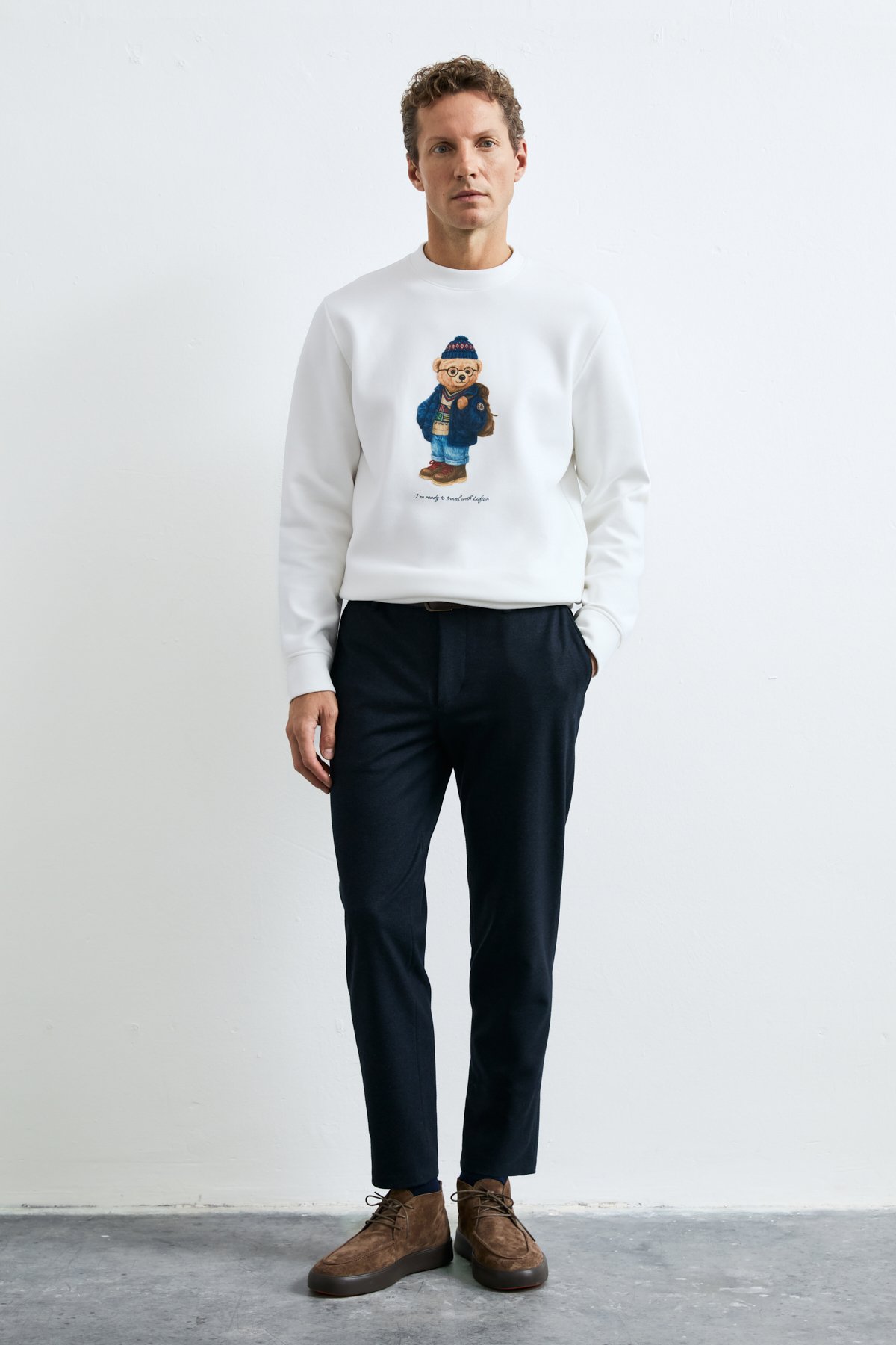 Mıles Erkek Sweatshirt Kırık Beyaz - Lufian (1)