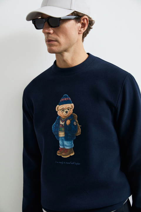 Mıles Erkek Sweatshirt Lacivert - Lufian