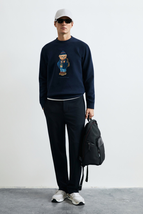 Mıles Erkek Sweatshirt Lacivert - Lufian (1)