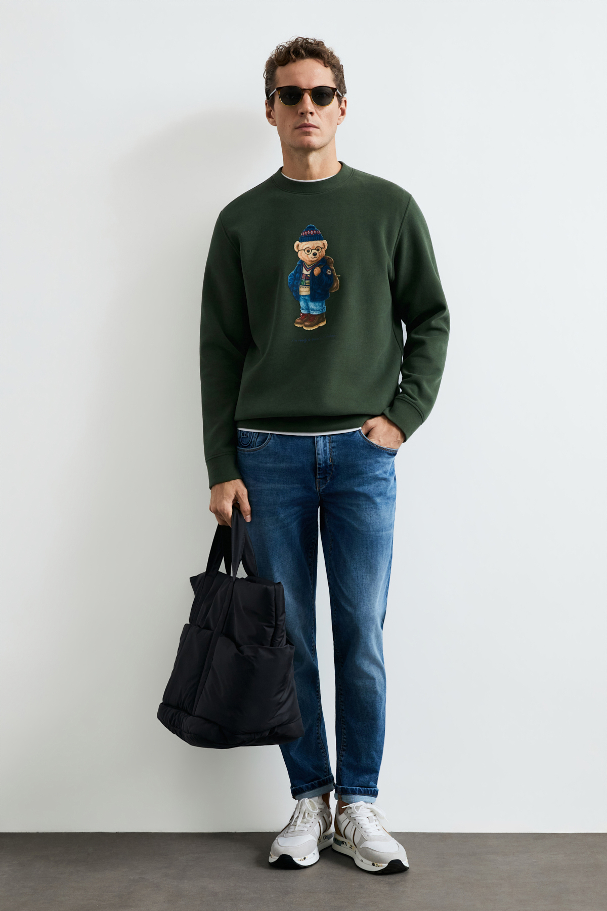 Mıles Erkek Sweatshirt Yeşil - Lufian