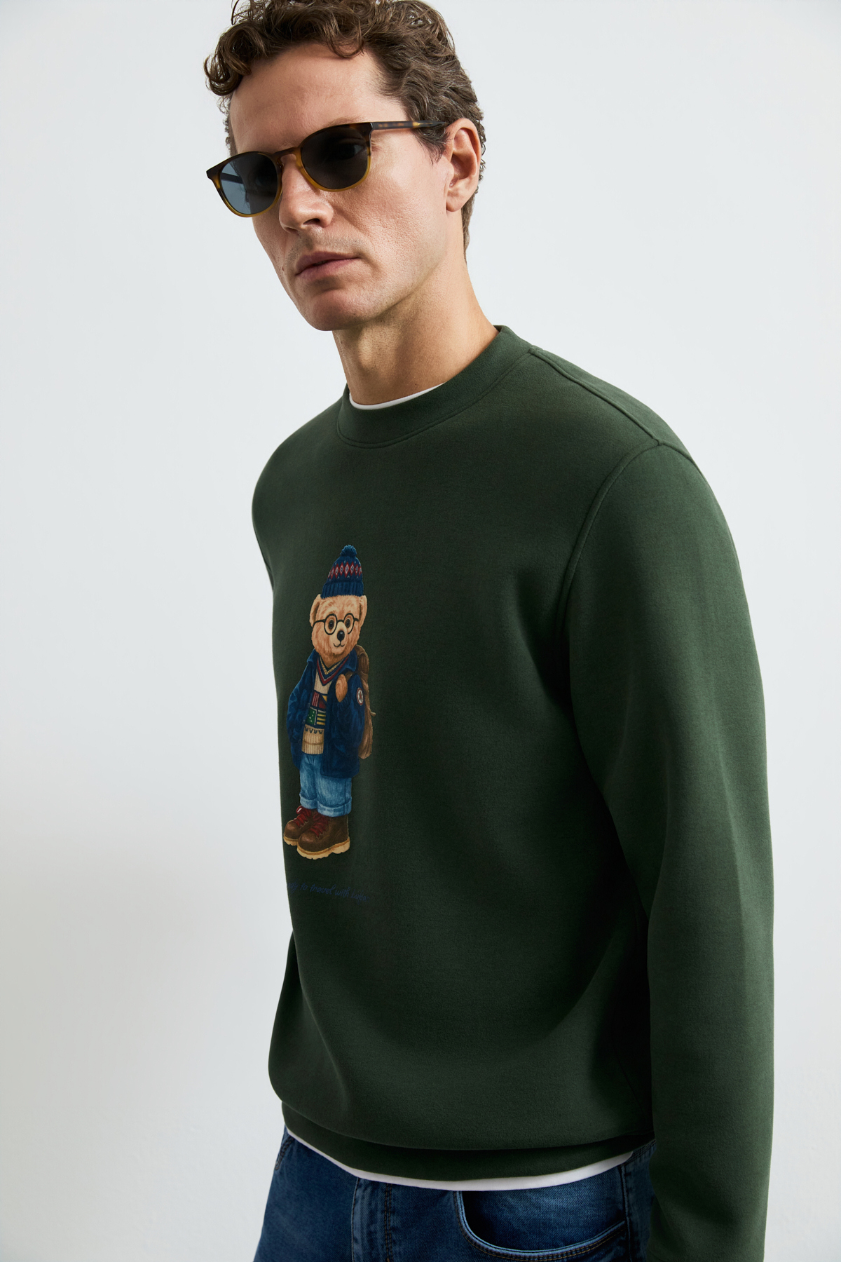 Mıles Erkek Sweatshirt Yeşil - Lufian (1)