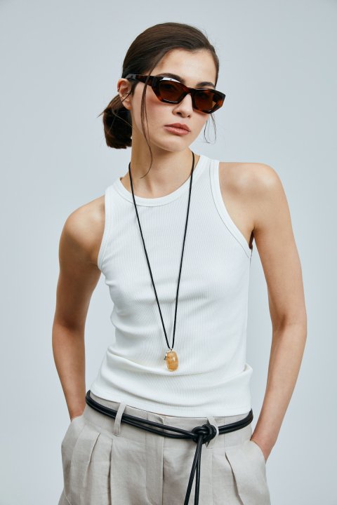 Mınıoto Kadın Modal Karışımlı T- Shırt Kırık Beyaz - Lufian