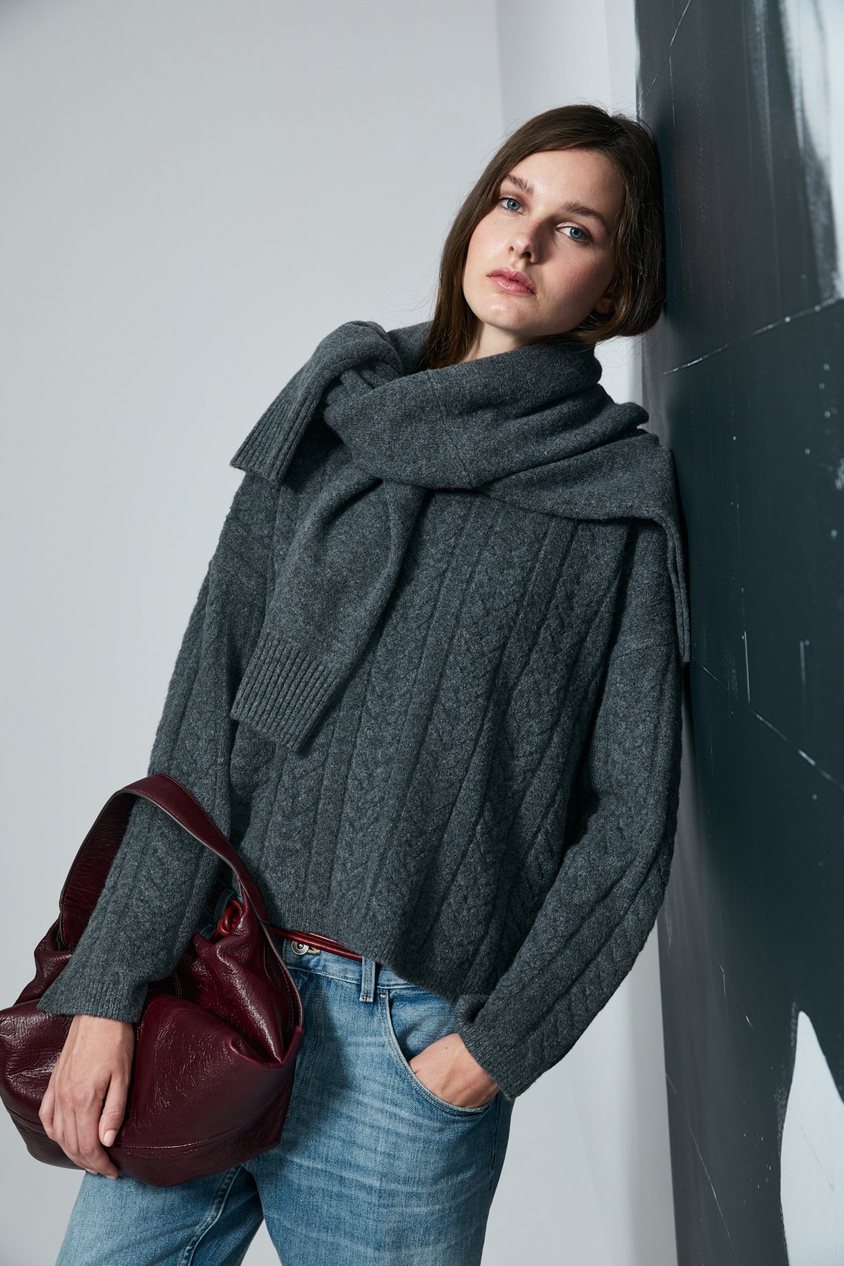 Mıra Kadın Kazak Antrasit - Lufian