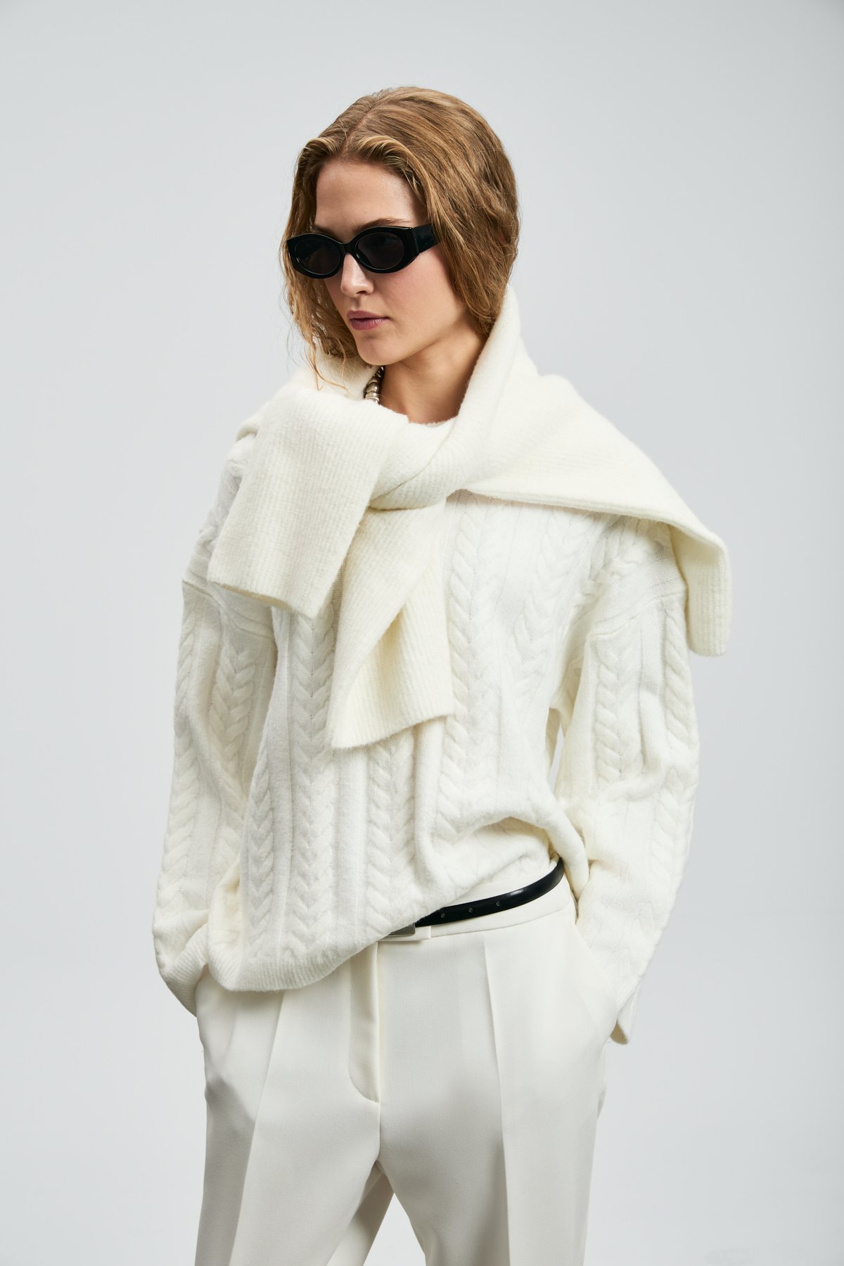 Mıra Kadın Kazak Krem - Lufian