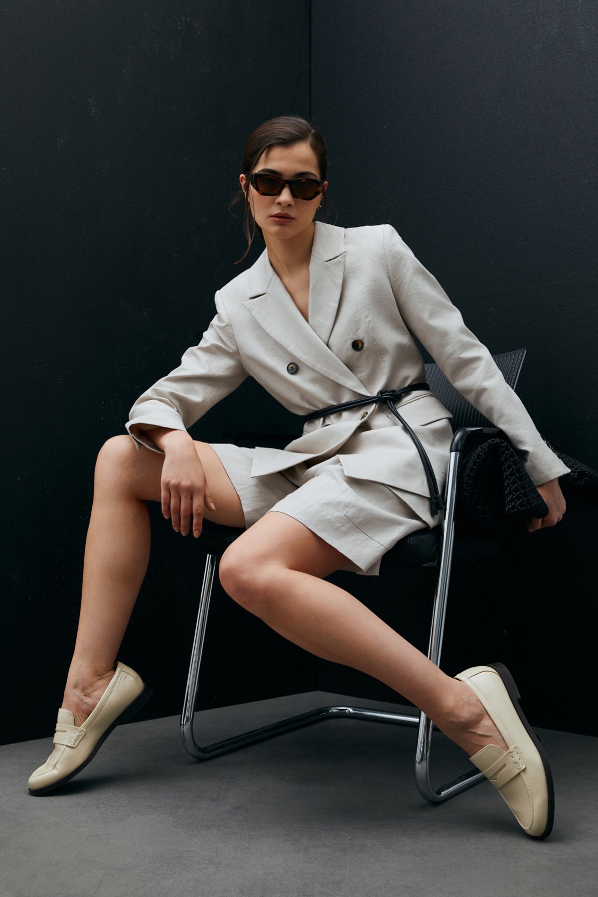 Mıreler Kadın Keten Ceket Bej - Lufian