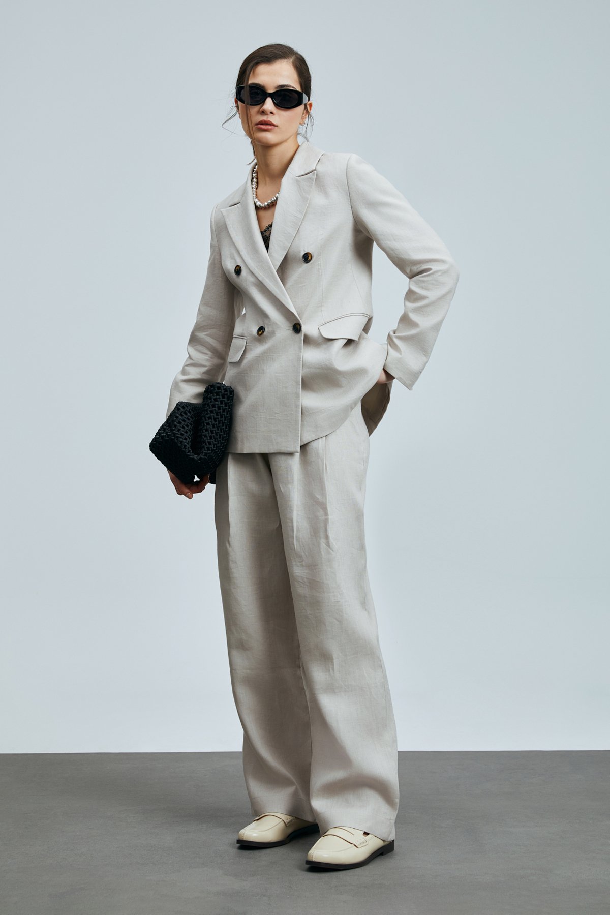 Mıreler Kadın Keten Ceket Bej - Lufian (1)