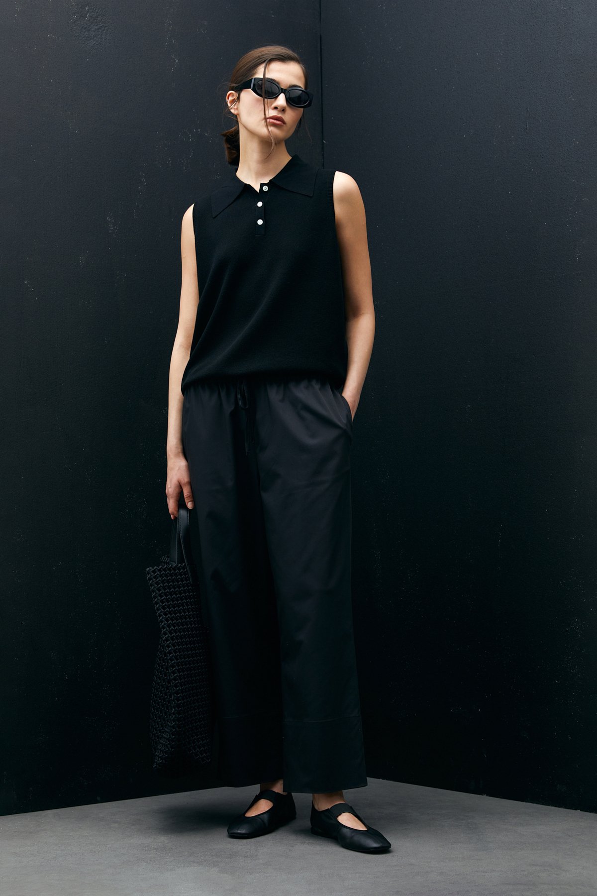 Molly Kadın Keten Karışımlı Kazak Siyah - Lufian (1)