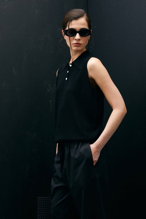 Molly Kadın Keten Karışımlı Kazak Siyah - Lufian